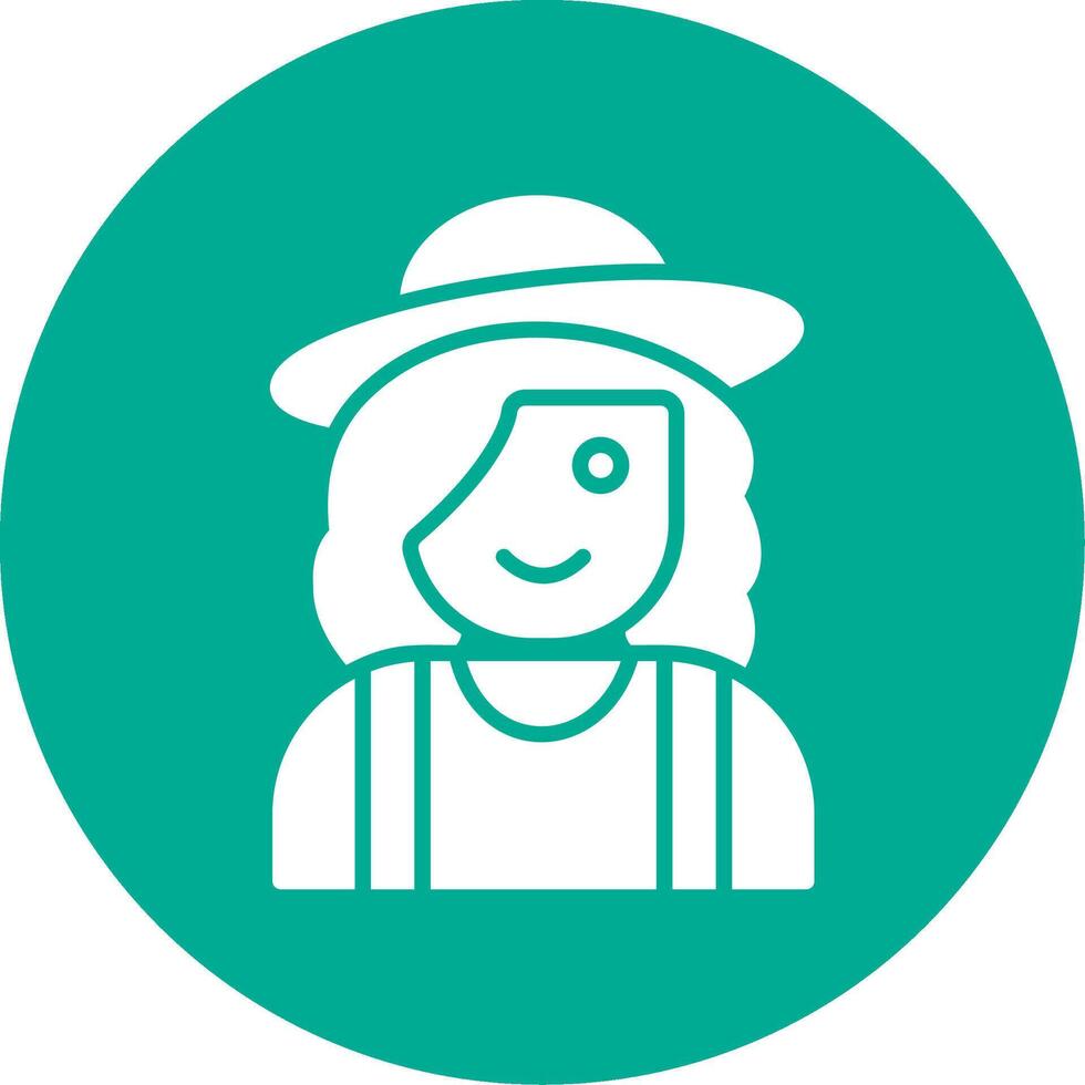 Farmer Female Multi Color Circle Icon vector