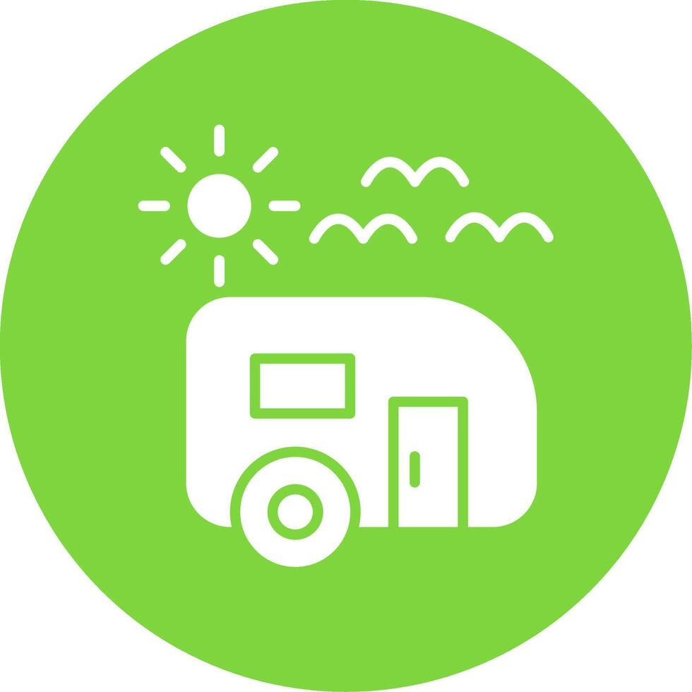 Trailer park Multi Color Circle Icon vector