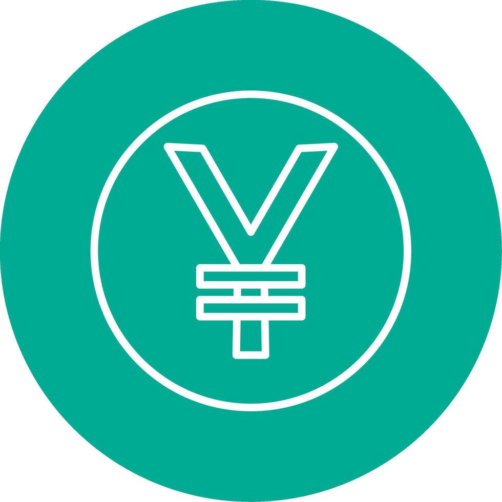 Yen Coin Multi Color Circle Icon vector