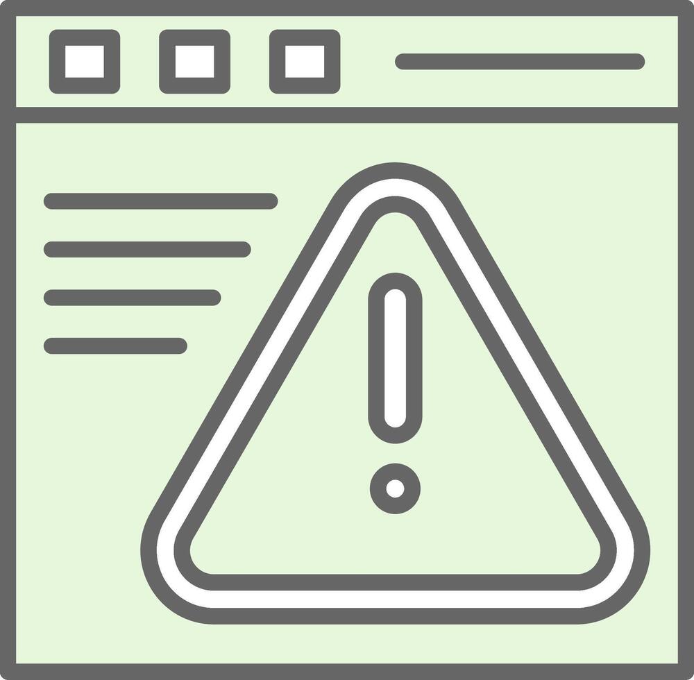 Warning Browser Fillay Icon Design vector