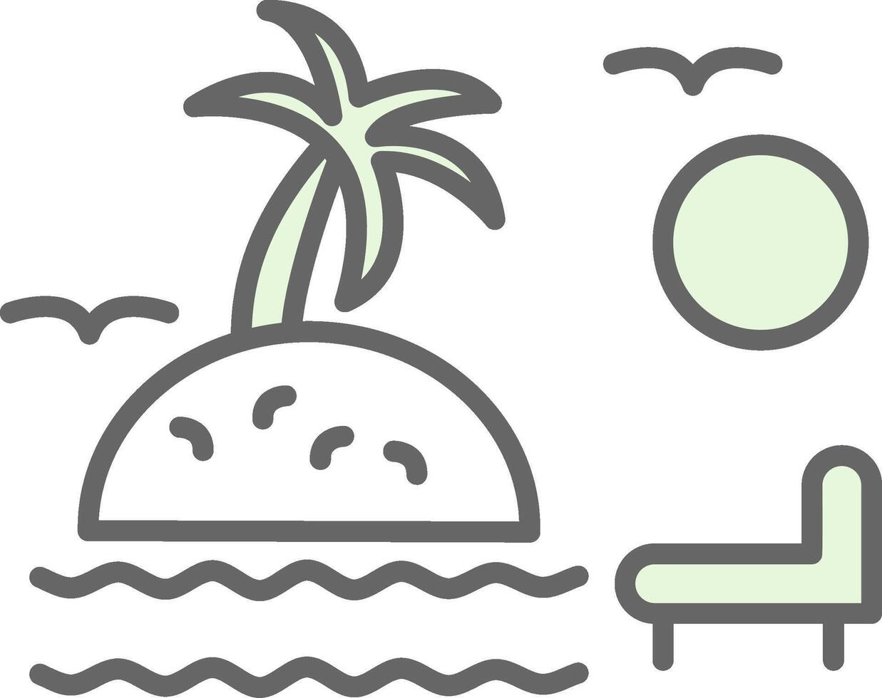 puesta de sol en playa relleno icono diseño vector