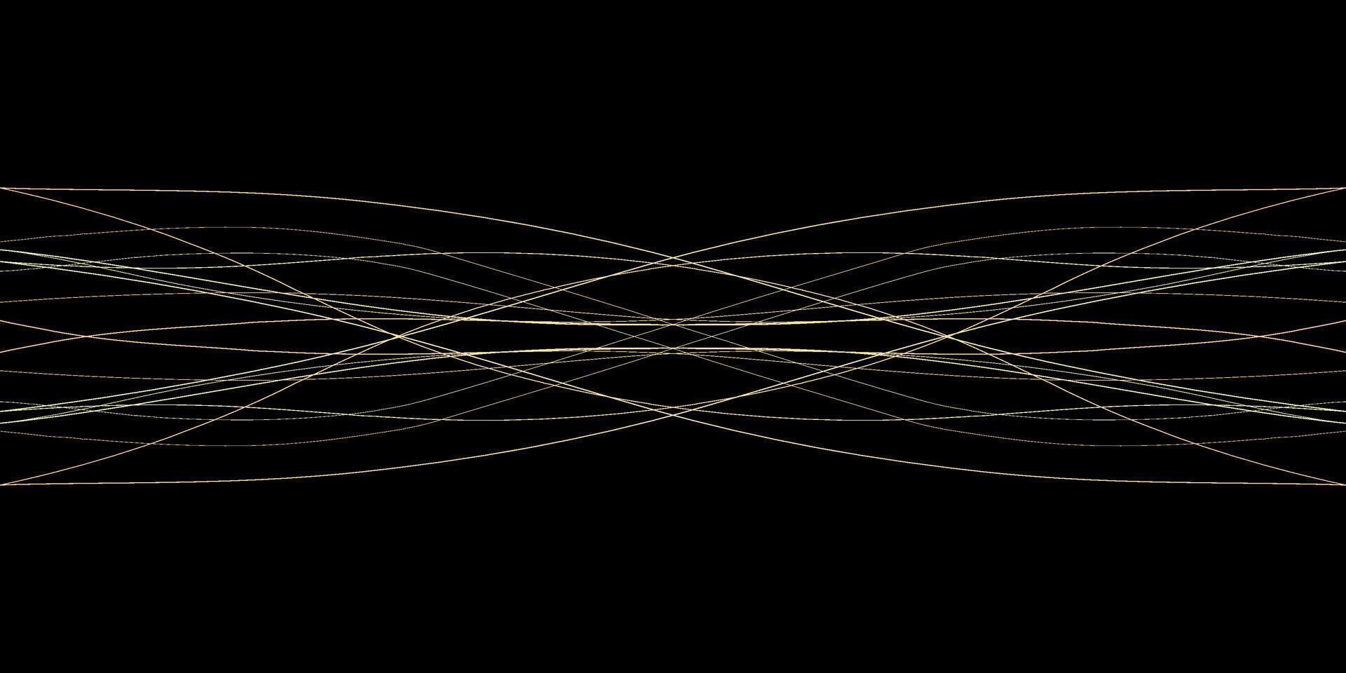 Abstract wavy dynamic blue green violet light lines curve banner on black background in concept technology, neural network, neurology, science, music, neon light vector