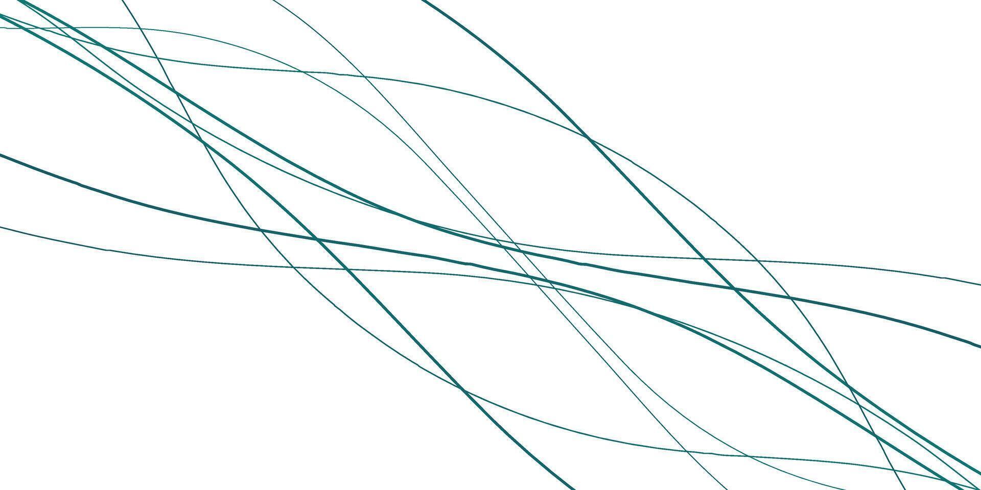 Abstract wavy dynamic blue green violet light lines curve banner on black background in concept technology, neural network, neurology, science, music, neon light vector