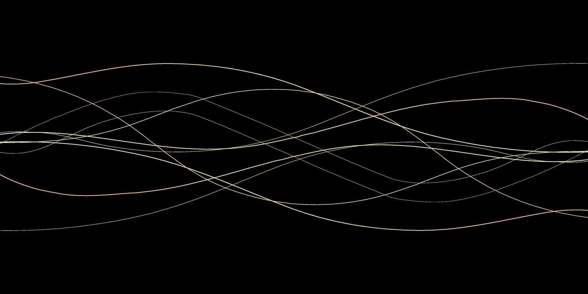 Abstract wavy dynamic blue green violet light lines curve banner on black background in concept technology, neural network, neurology, science, music, neon light vector