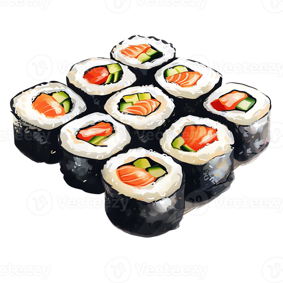 Sushi on isolated background png