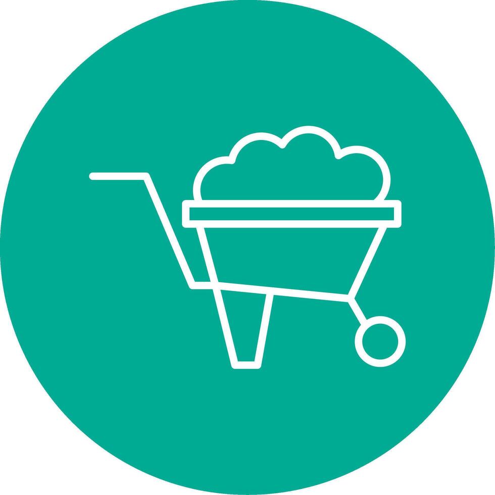 Wheelbarrow Multi Color Circle Icon vector