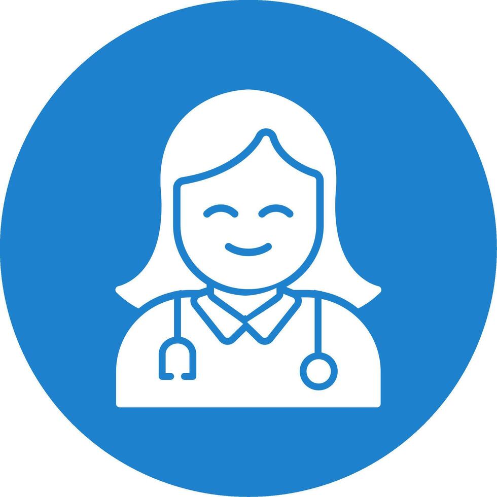 Female Doctor Multi Color Circle Icon vector