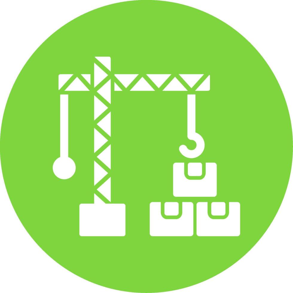 Crane Multi Color Circle Icon vector