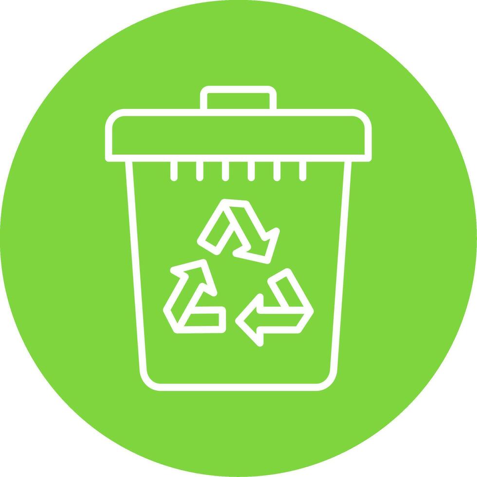 Recycle Bin Multi Color Circle Icon vector