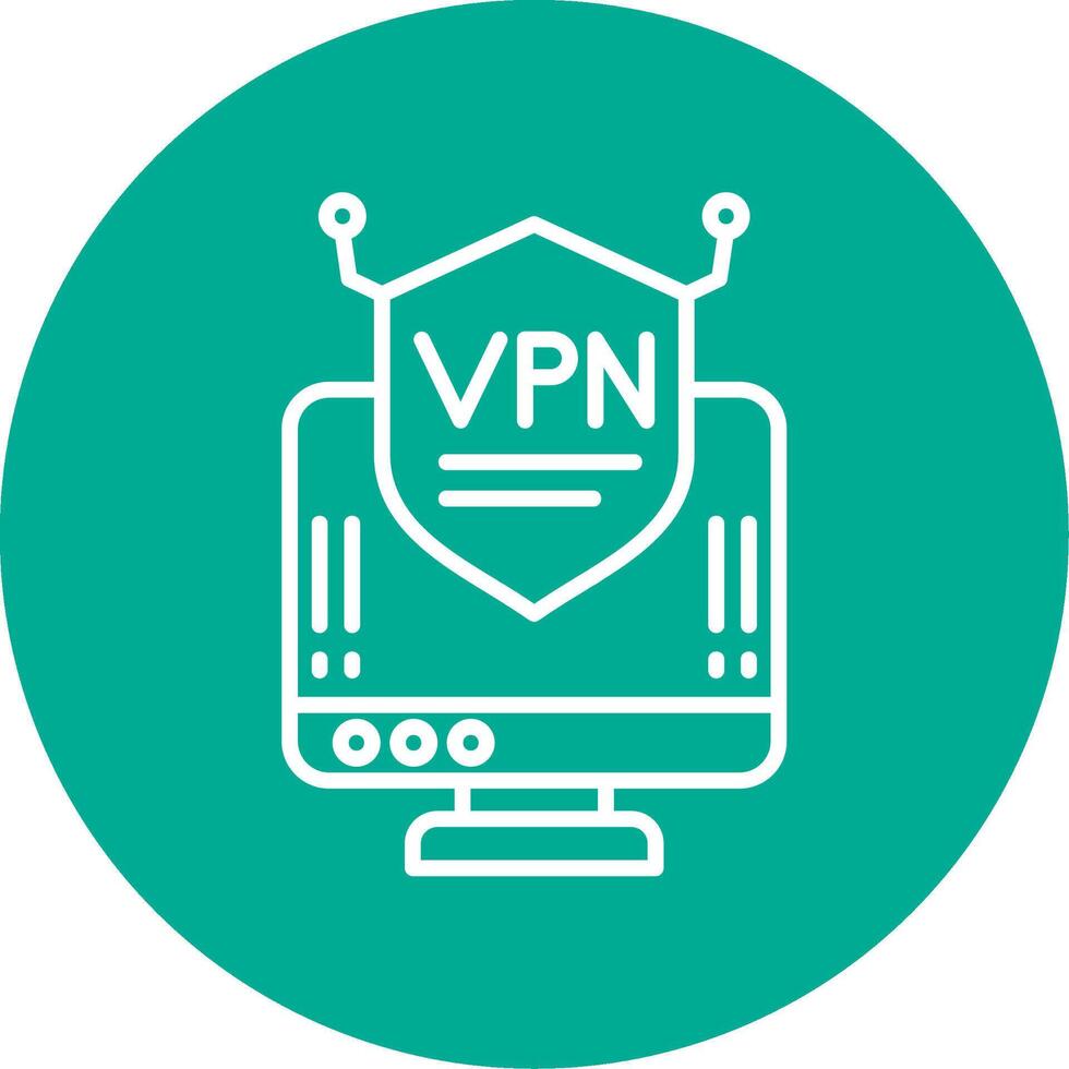 Vpn Multi Color Circle Icon vector