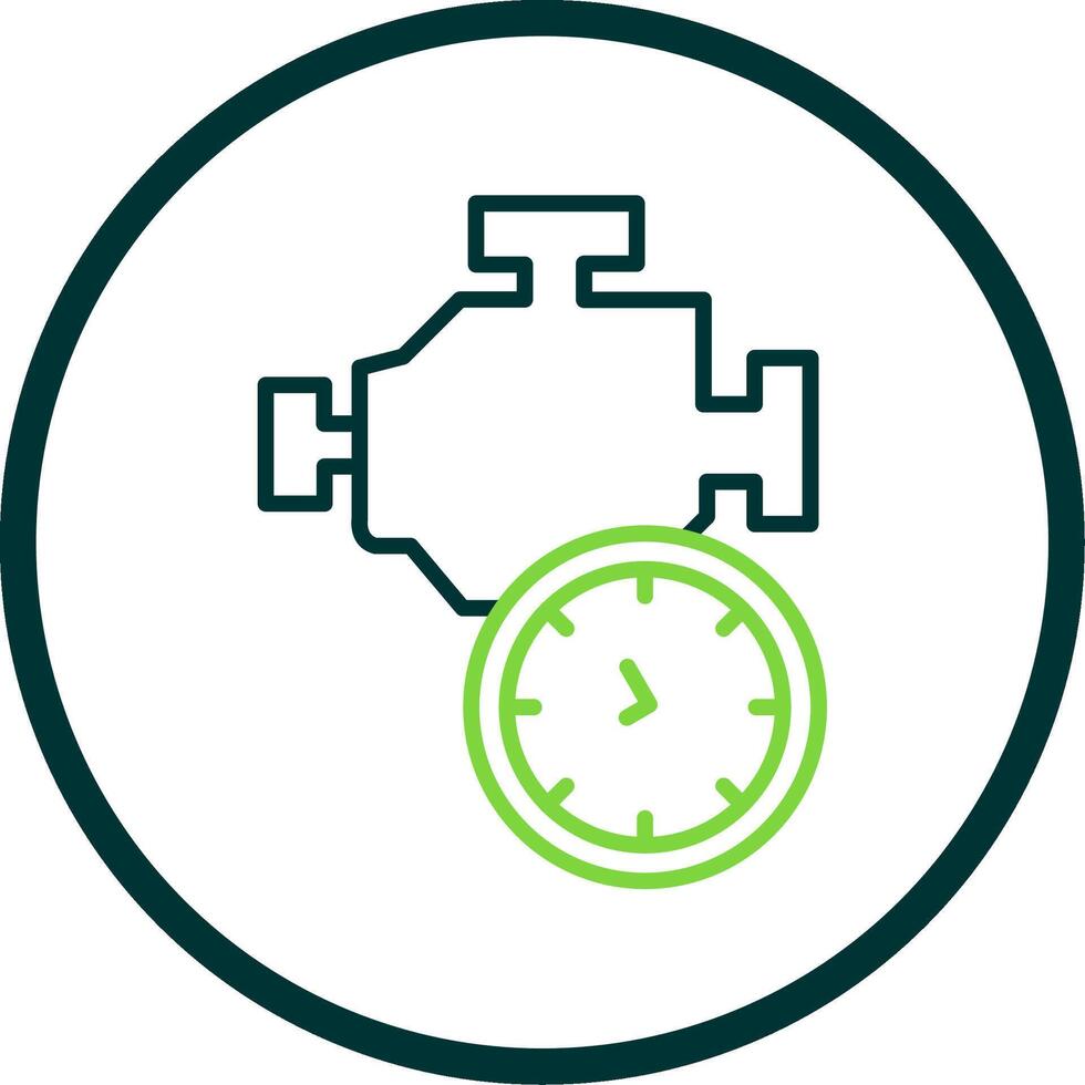 Time Engine Line Circle Icon Design vector