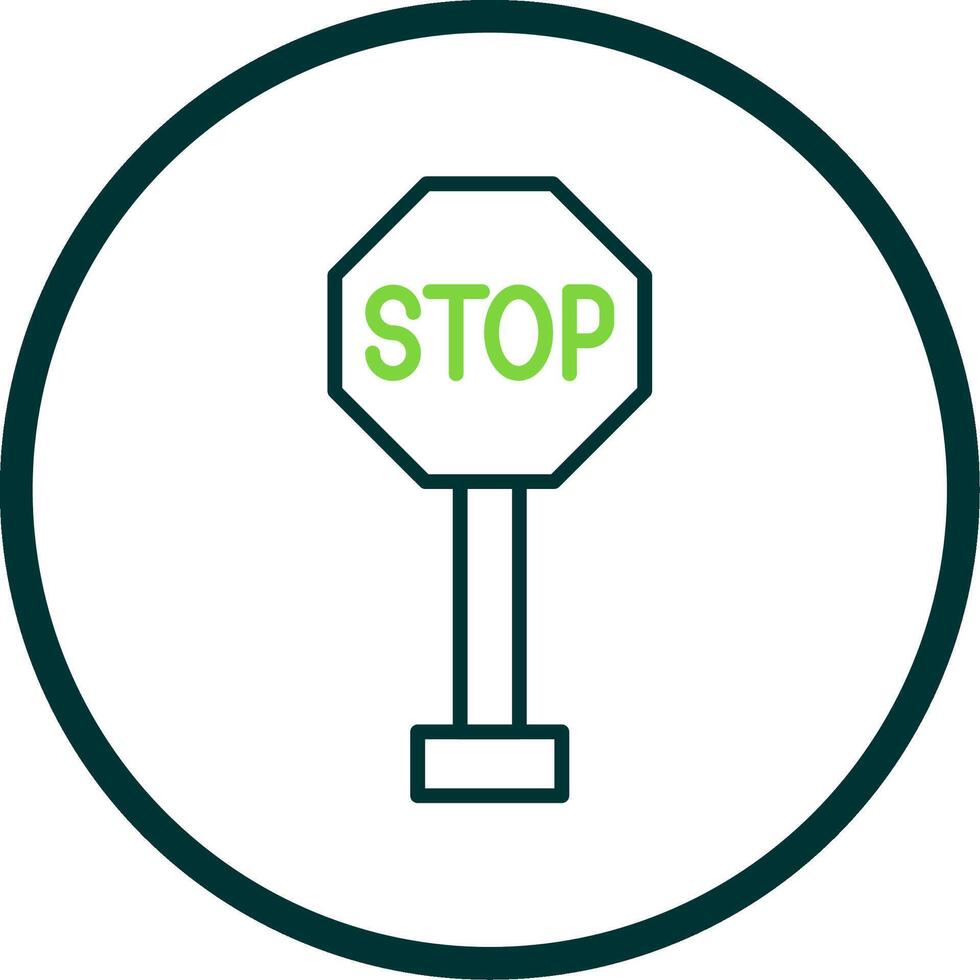 Stop Sign Line Circle Icon Design vector