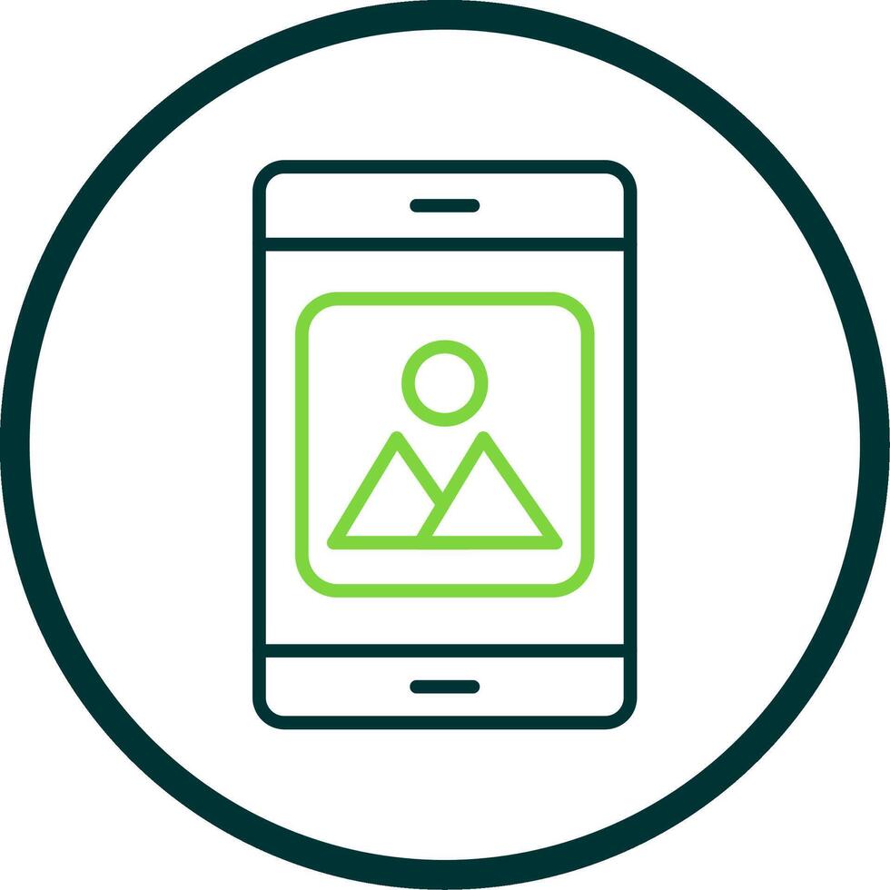 Mobile Application Line Circle Icon Design vector