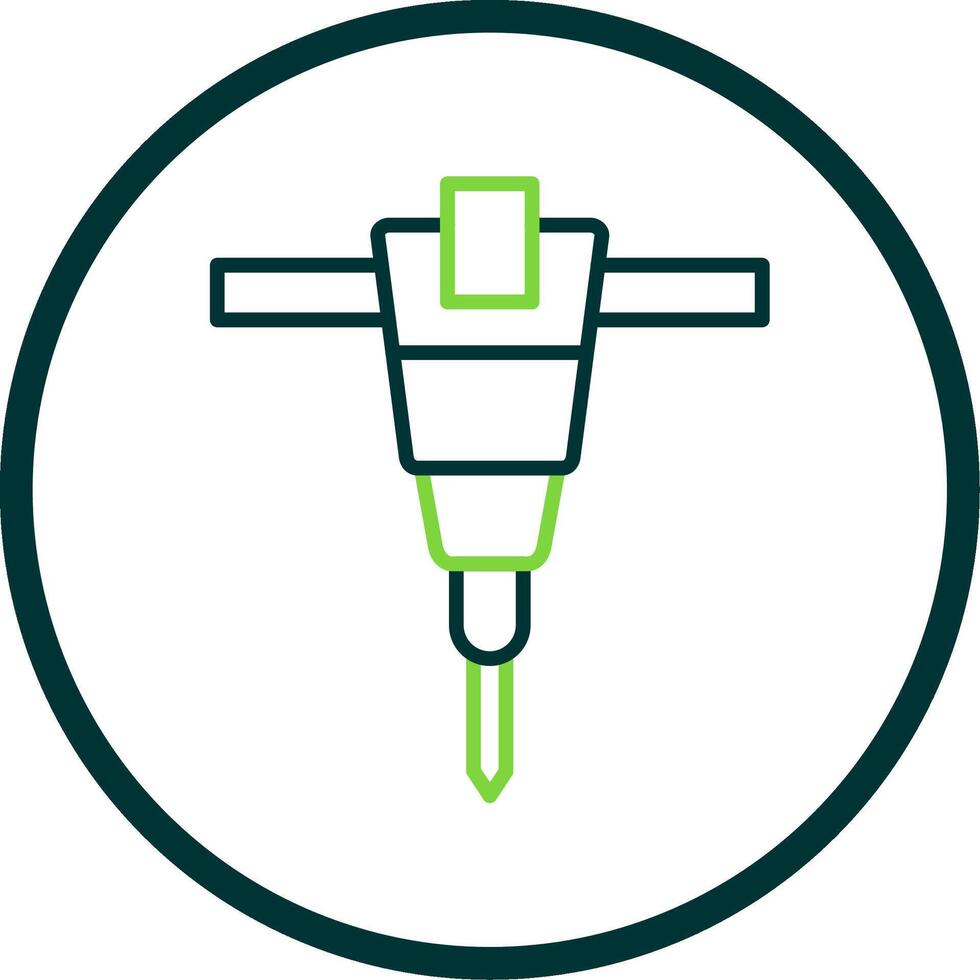 Jackhammer Line Circle Icon Design vector