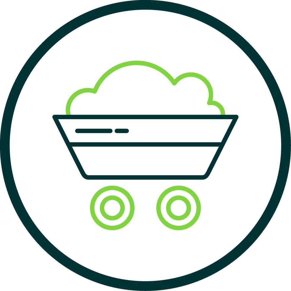 Coal Mining Line Circle Icon Design vector