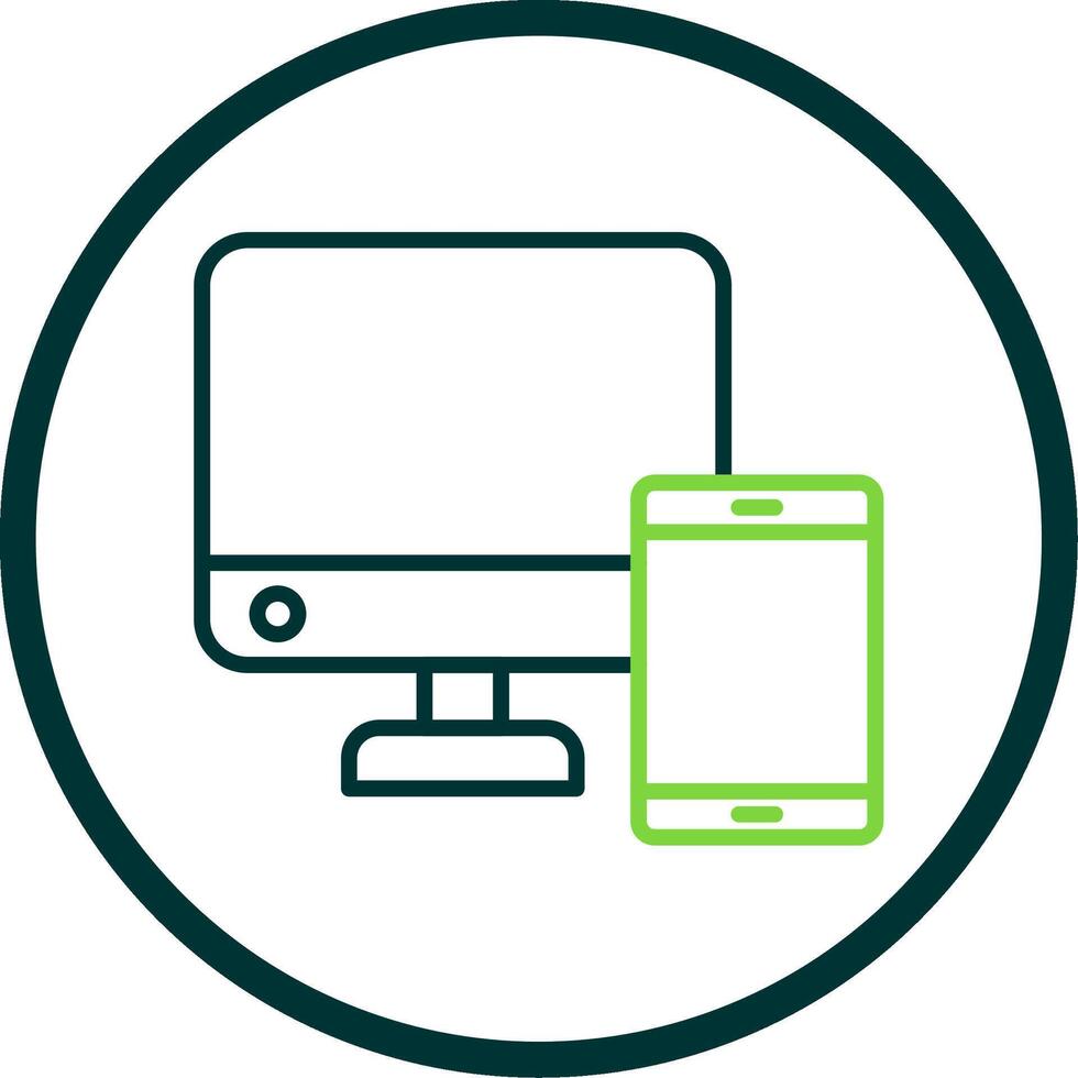 Adaptive web development Line Circle Icon Design vector
