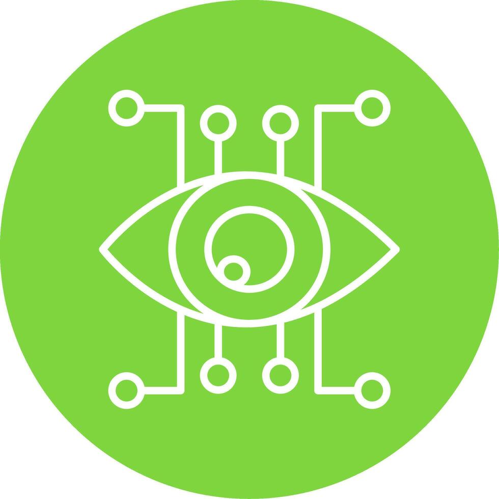 Eye Recognition Multi Color Circle Icon vector