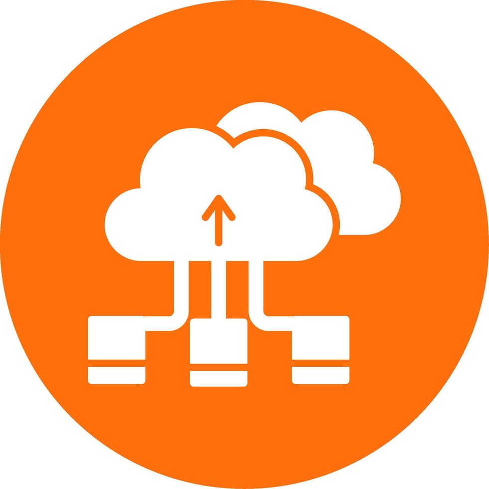 Cloud Storage Multi Color Circle Icon vector
