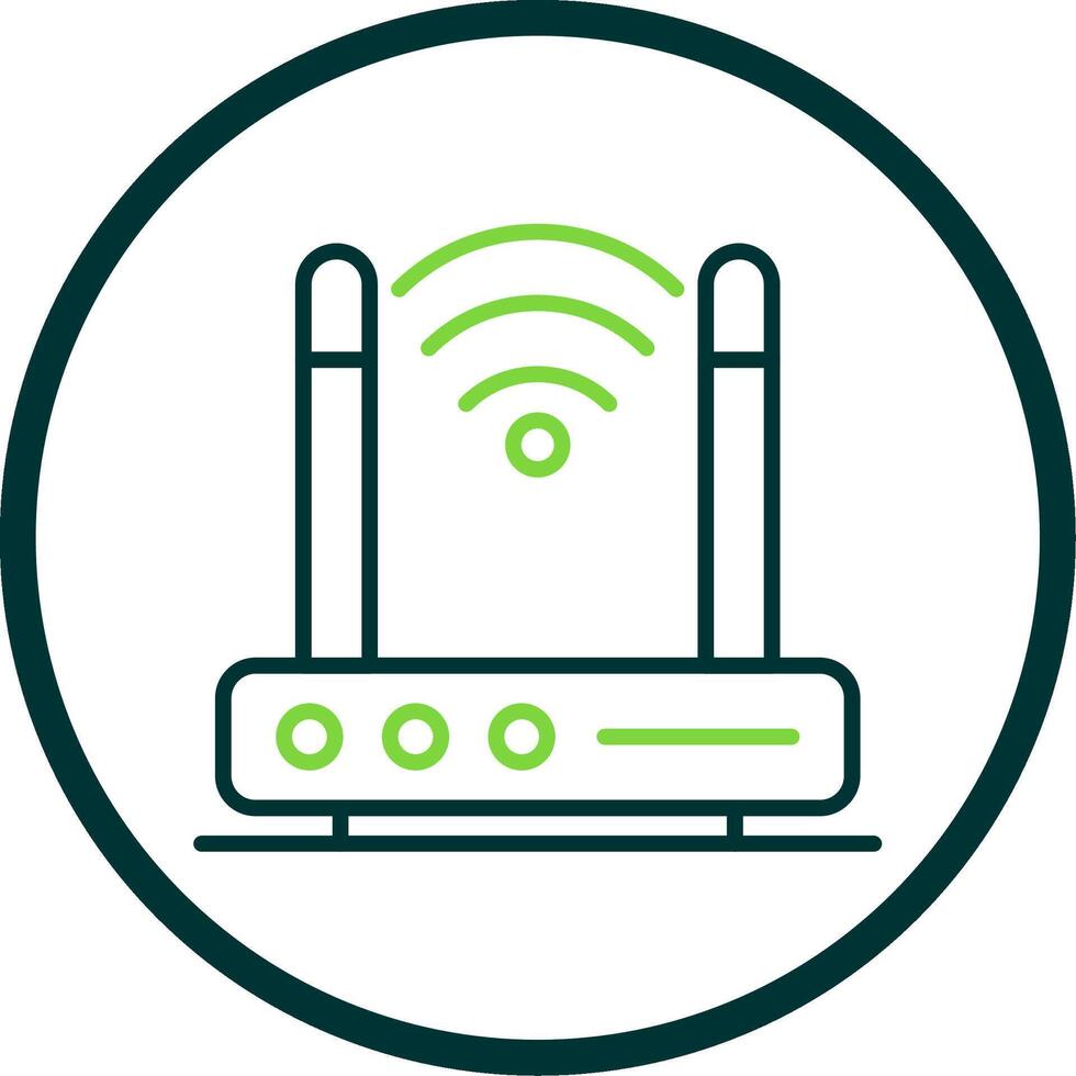 Wireless Modem Line Circle Icon Design vector