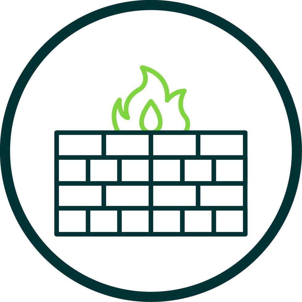 Firewall Line Circle Icon Design vector