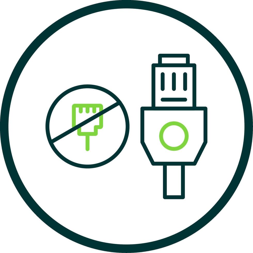 Lan Unplugged Line Circle Icon Design vector
