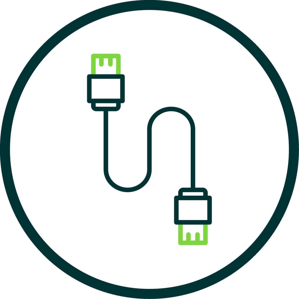 Database Cable Line Circle Icon Design vector