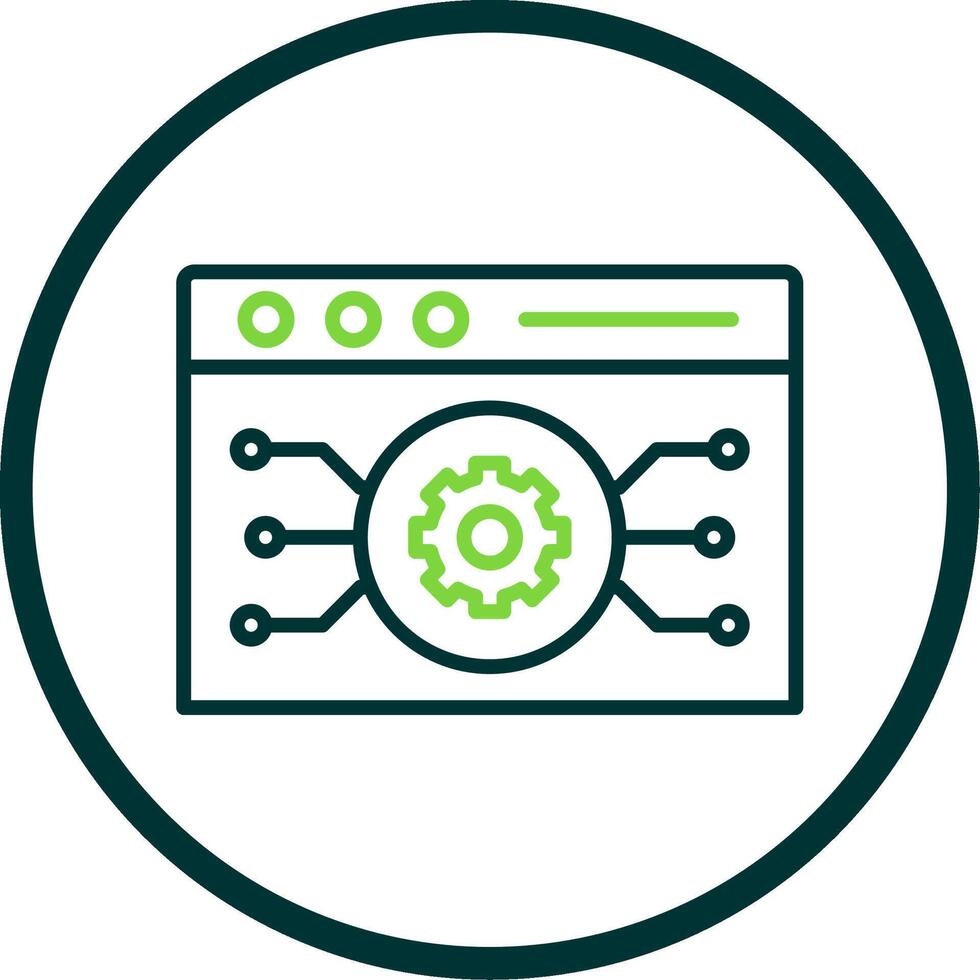 Website Algorithm Line Circle Icon Design vector