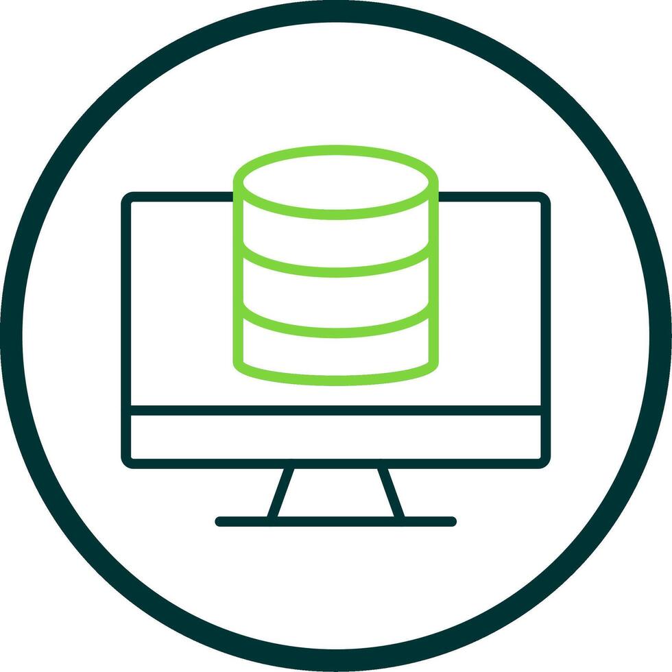 OnLine Circle Multi Circle Database Line Circle Icon Design vector
