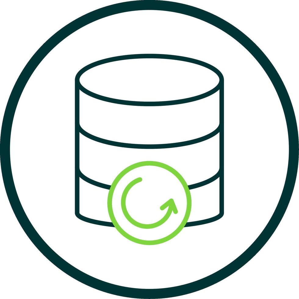 Database Backup Line Circle Icon Design vector