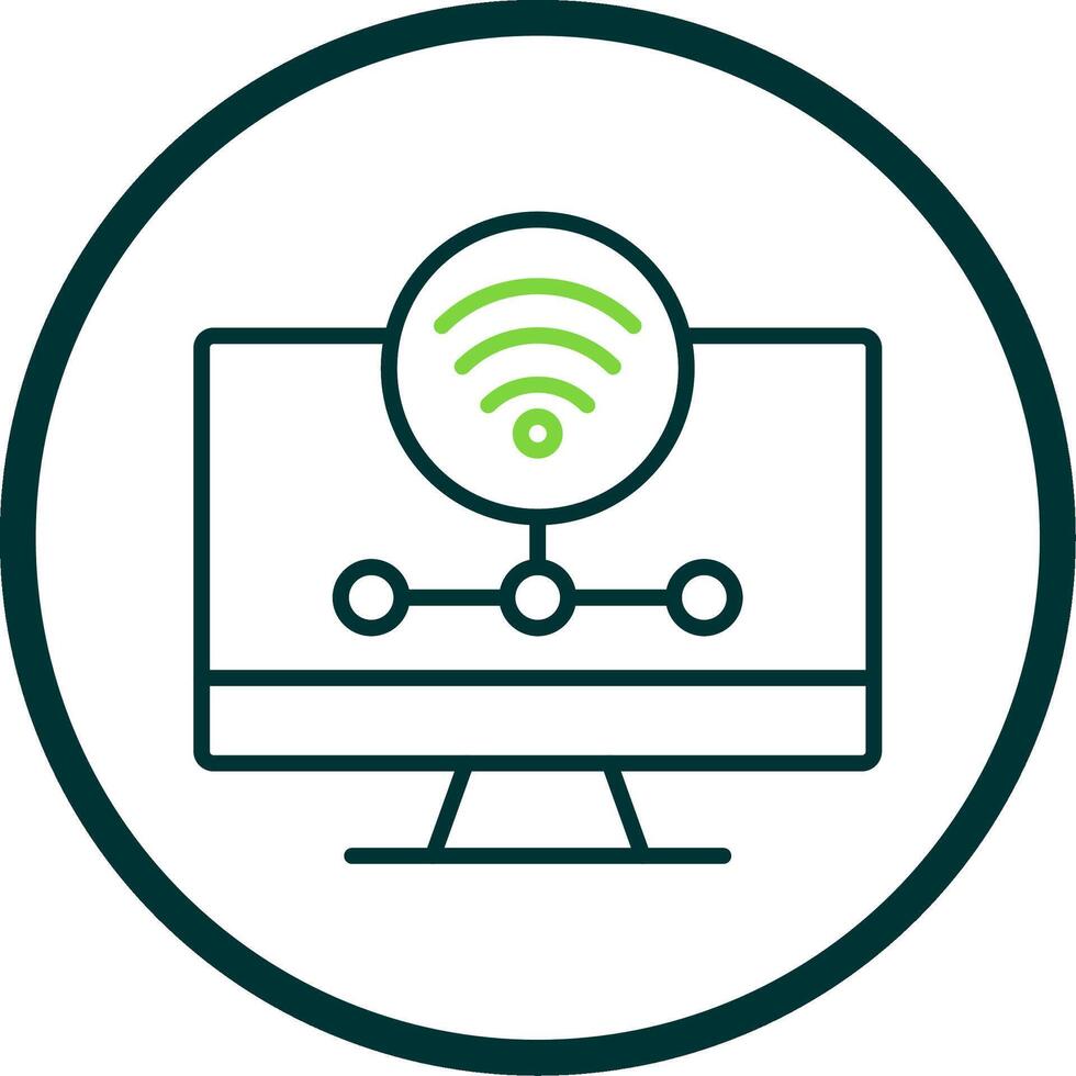 Wifi Server Line Circle Icon Design vector