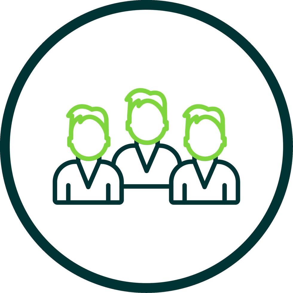 Group Team Line Circle Icon Design vector