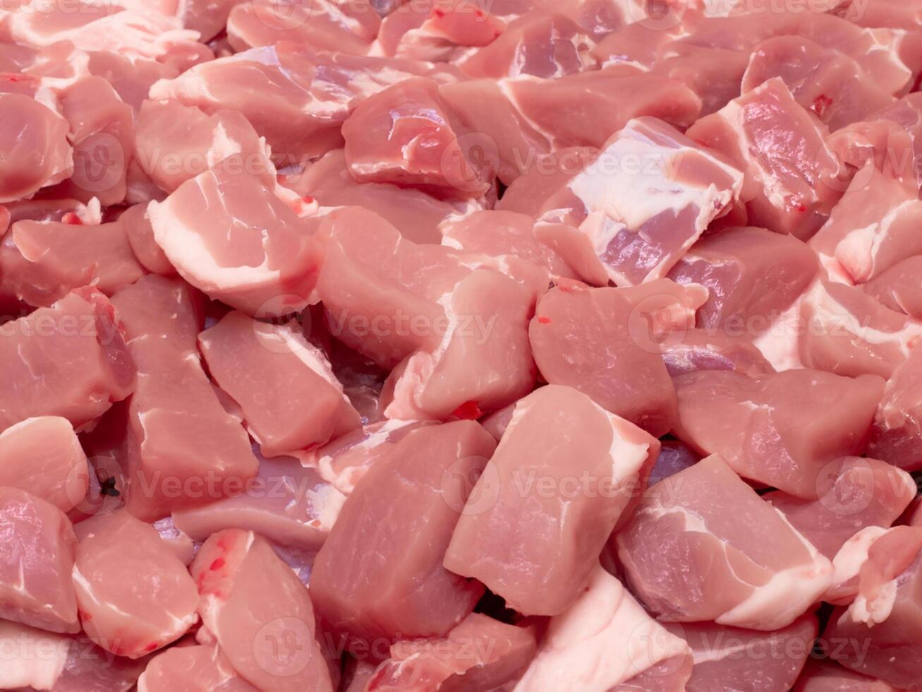 fresh raw pork on the market photo