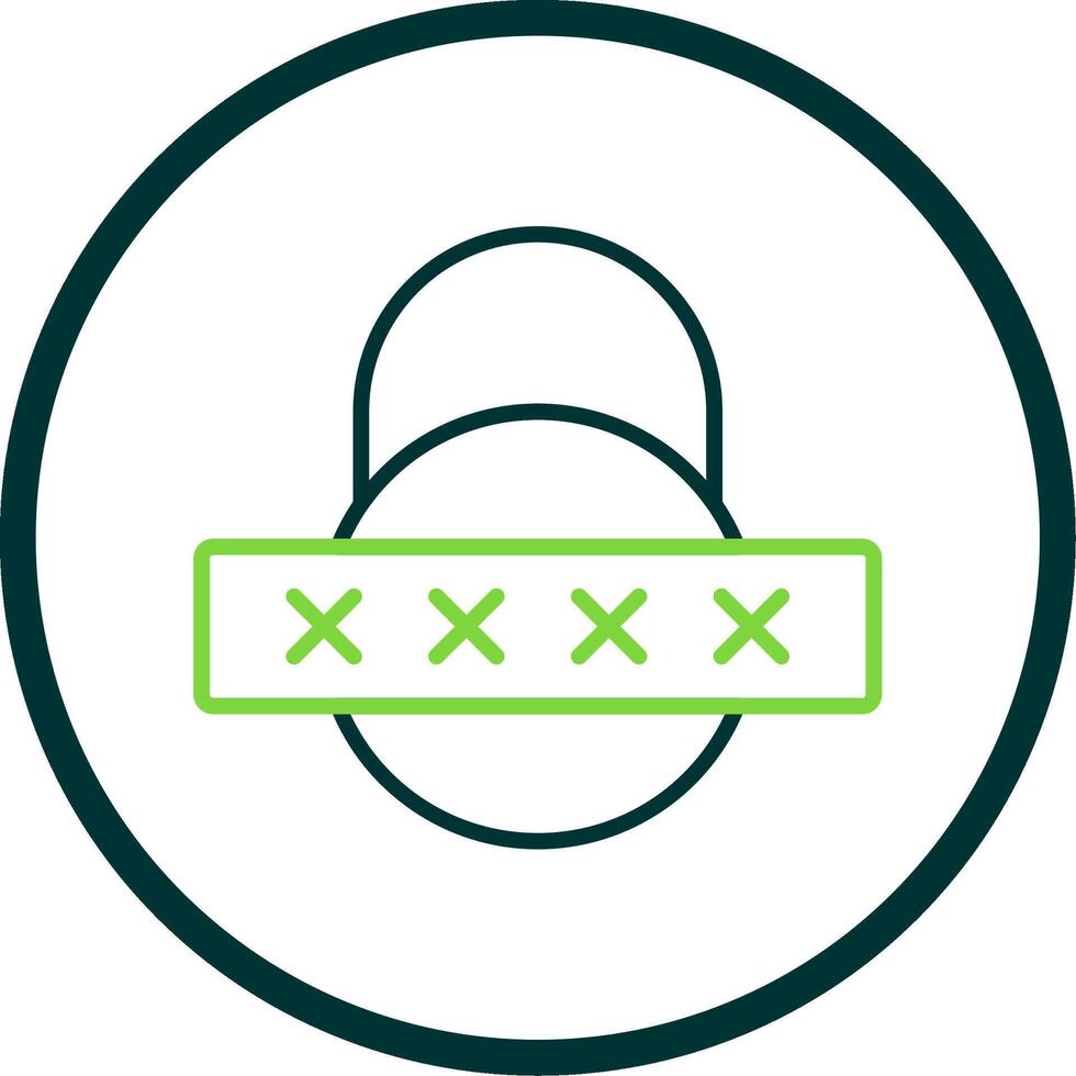 Security Password Line Circle Icon Design vector