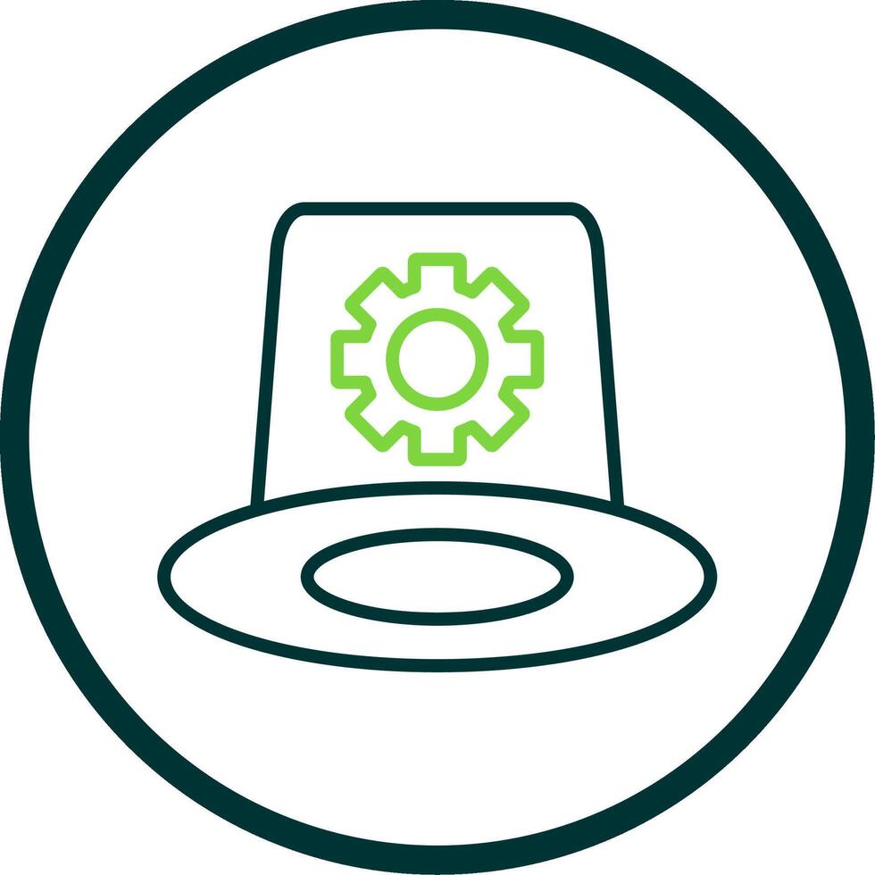 Whitehat Line Circle Icon Design vector