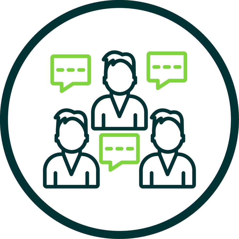 Team Connect Line Circle Icon Design vector
