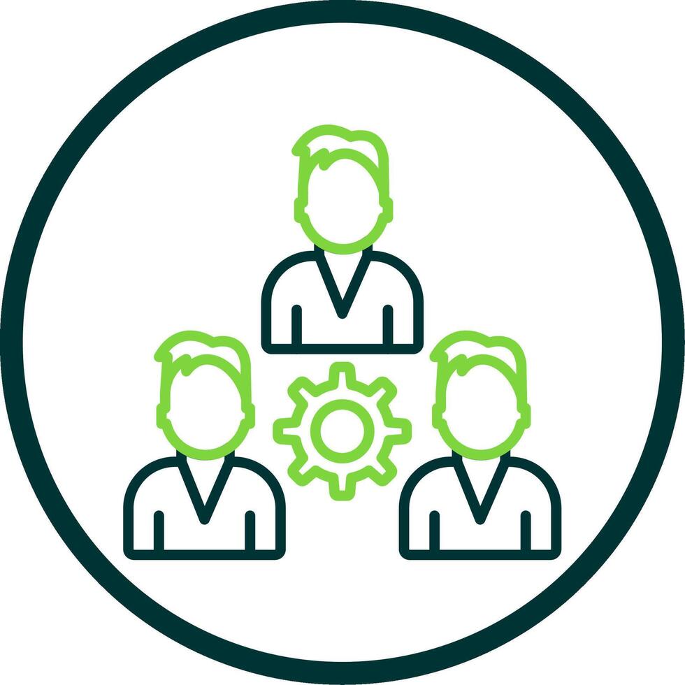 Team Management Line Circle Icon Design vector