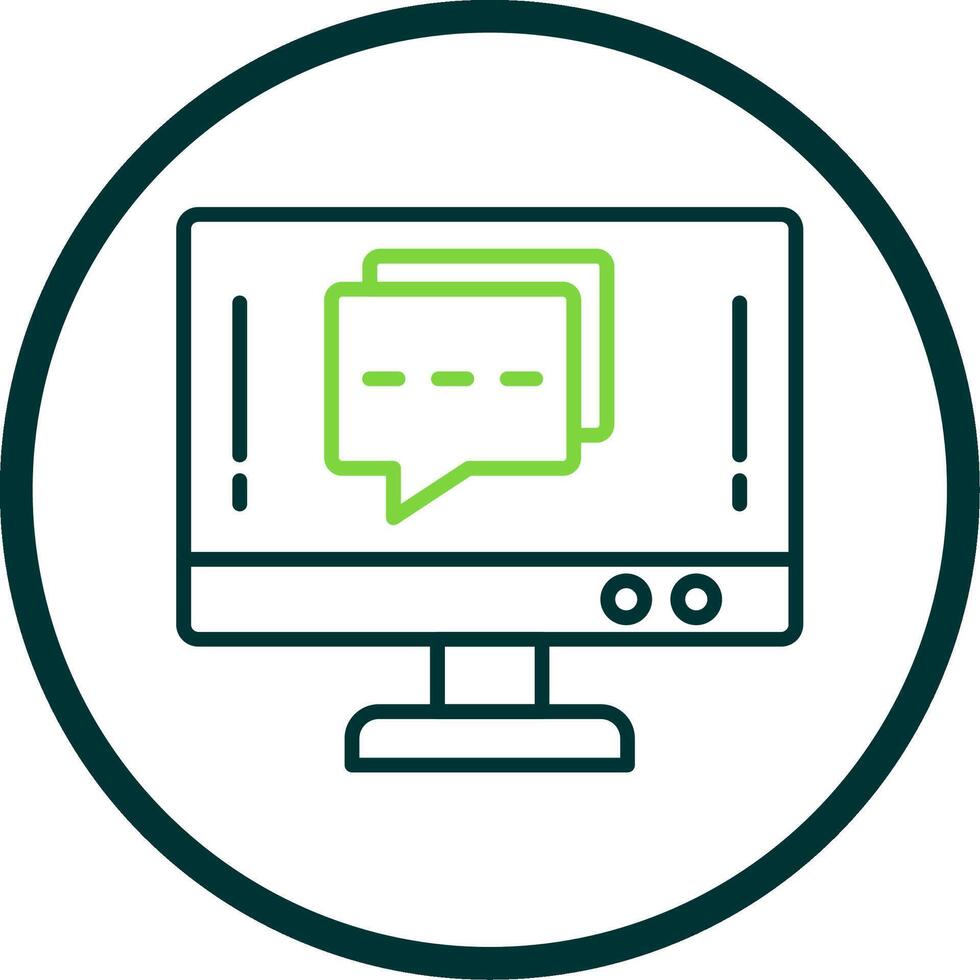 Info Chat Line Circle Icon Design vector