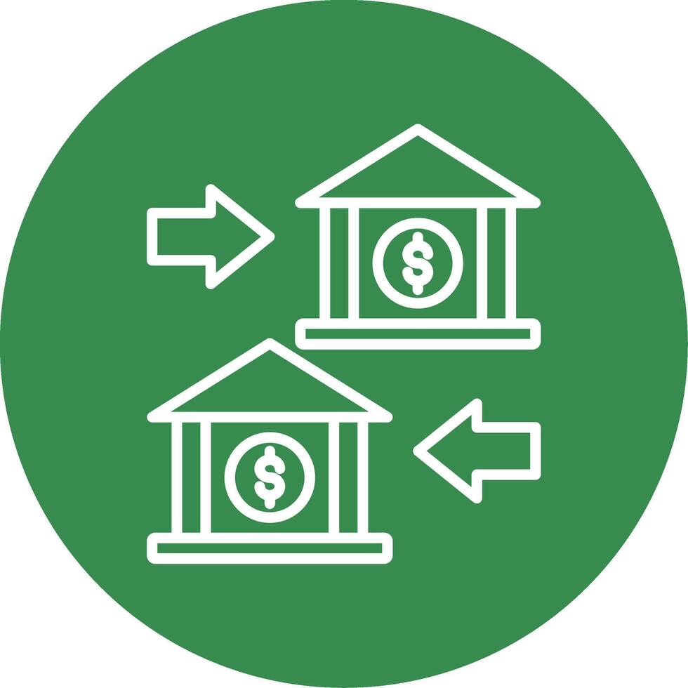 Bank to Bank Multi Color Circle Icon vector