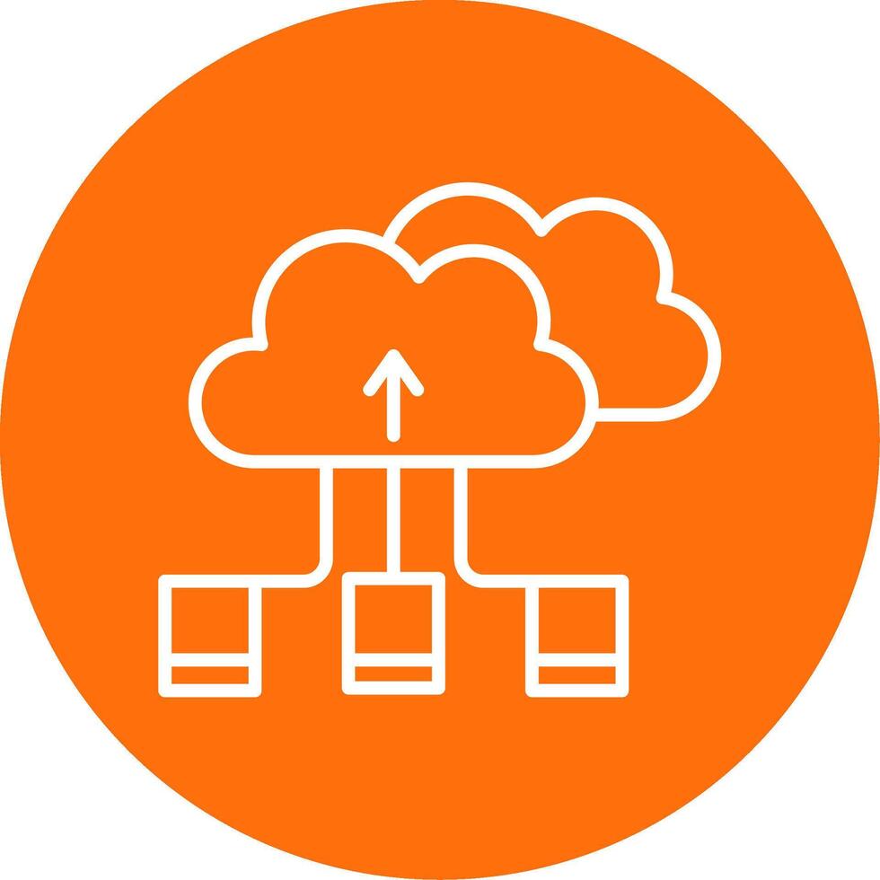 Cloud Storage Multi Color Circle Icon vector