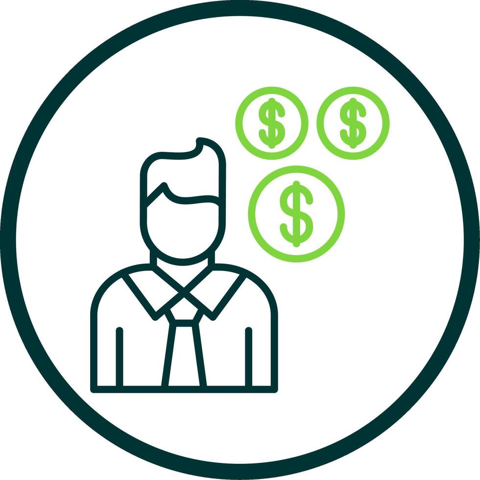 Sales Manager Line Circle Icon Design vector