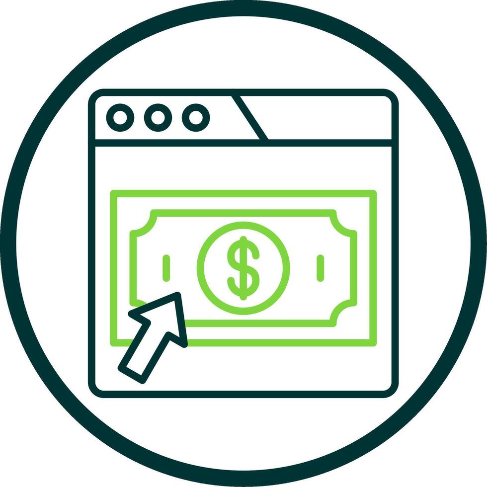 Pay Per click Line Circle Icon Design vector