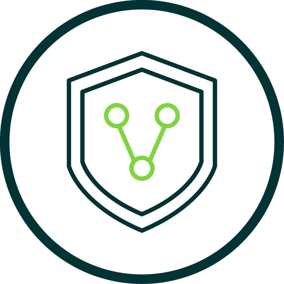 Connect Security Line Circle Icon Design vector