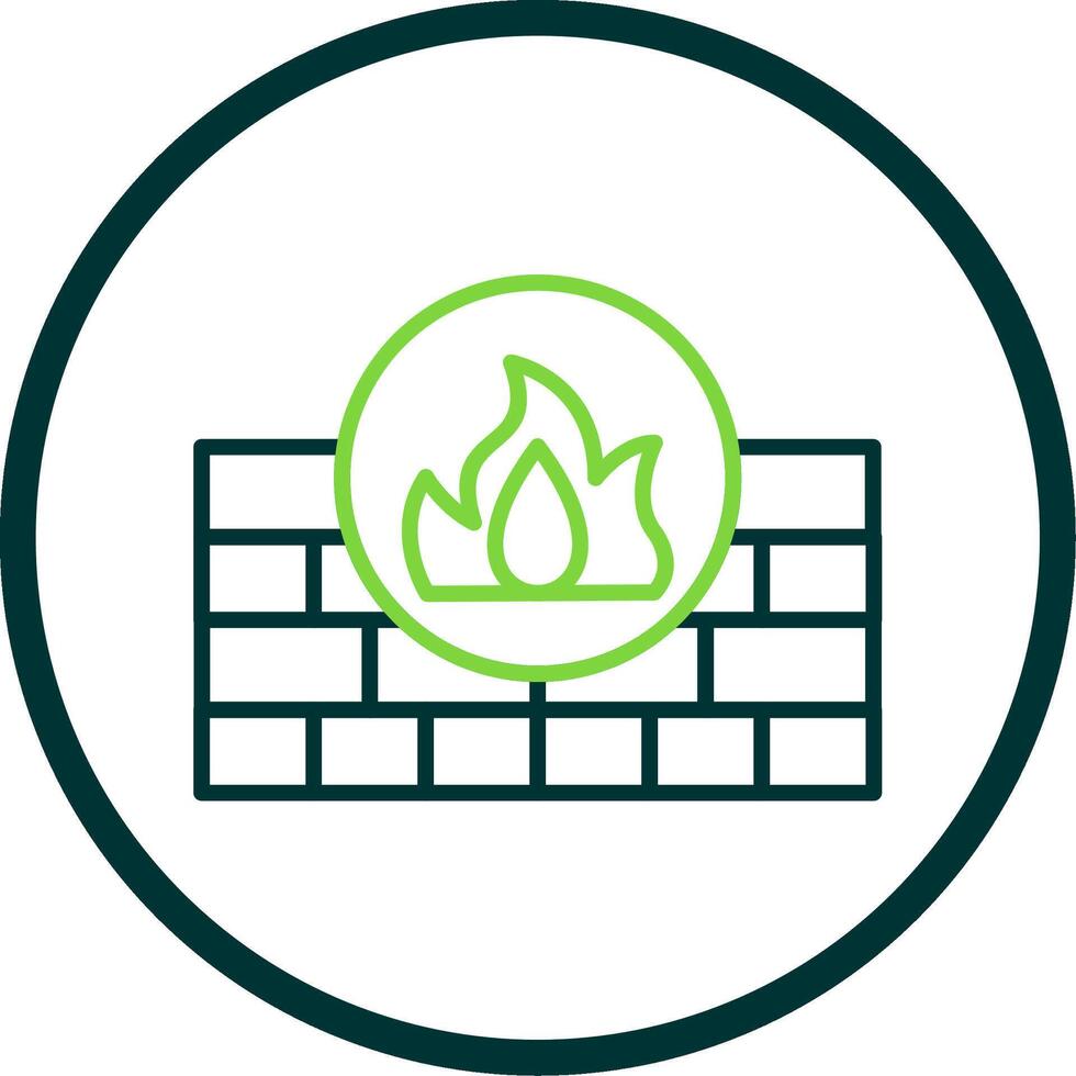 Firewall Line Circle Icon Design vector