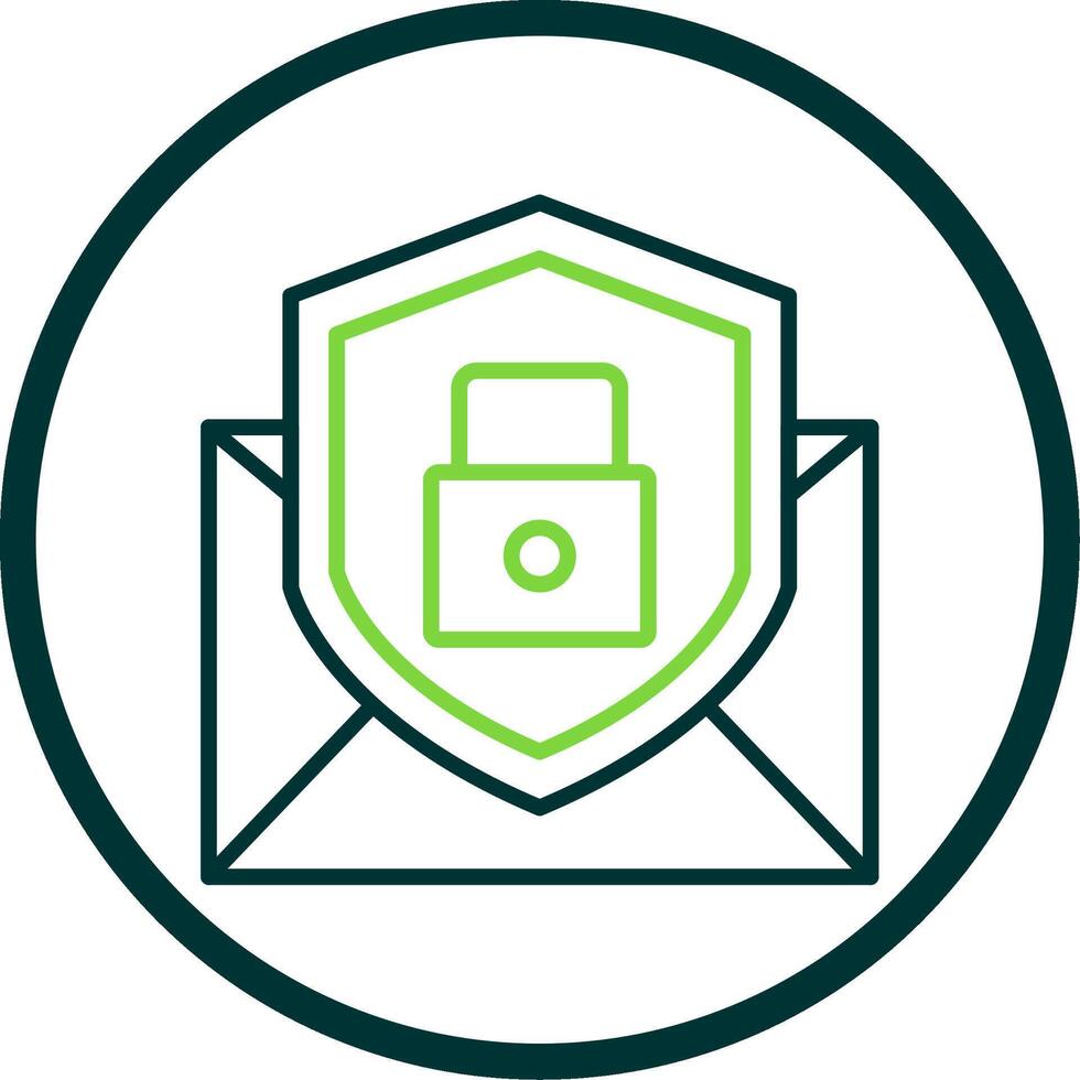 Email Protection Line Circle Icon Design vector
