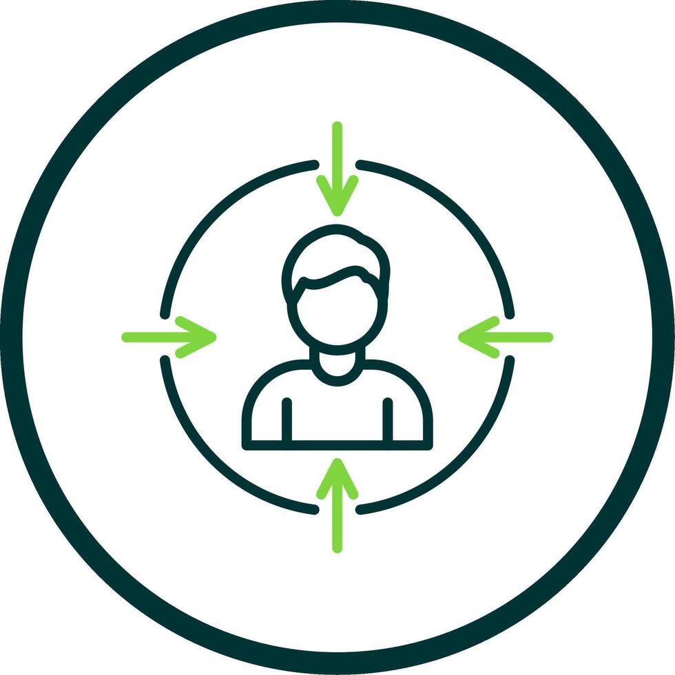 Target Audiences Line Circle Icon Design vector