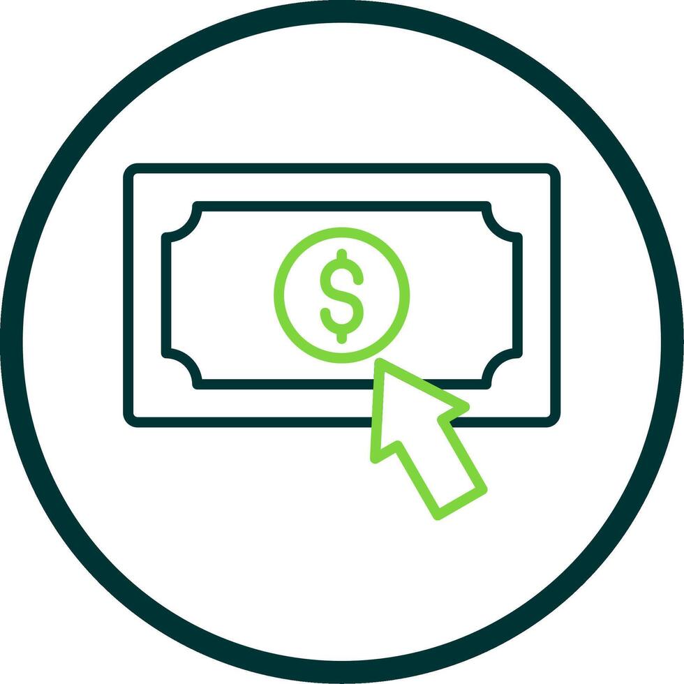 Pay Per Click Line Circle Icon Design vector