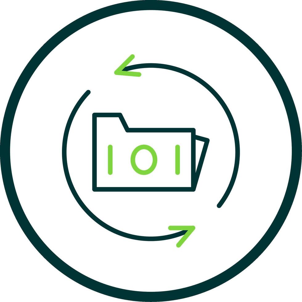 Data Backup Line Circle Icon Design vector
