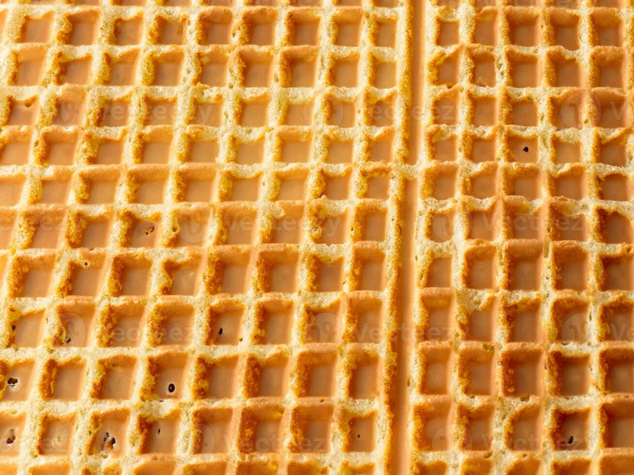 close up waffles with cream filling. photo