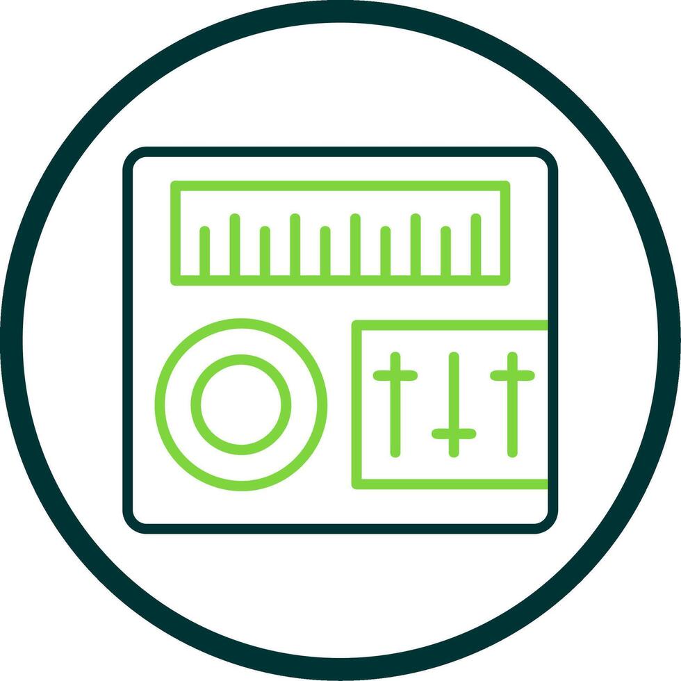 Sound Mixer Line Circle Icon Design vector