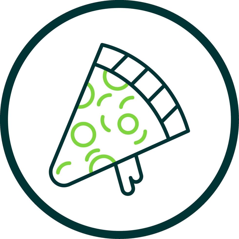 Pizza Slice Line Circle Icon Design vector